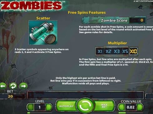 Фриспины в Zombies онлайн